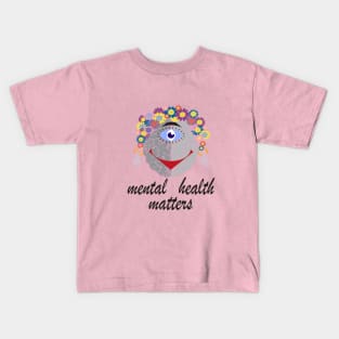 Mental Health Matters Floral  Brain Kids T-Shirt